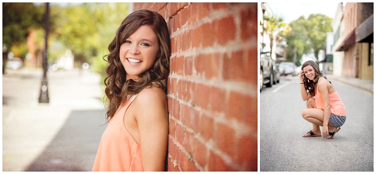 City streets of downtown Beaufort for this senior session